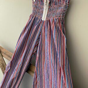 Petersyn Designer X Revolve Blue and red striped Boho Flared pants-size S